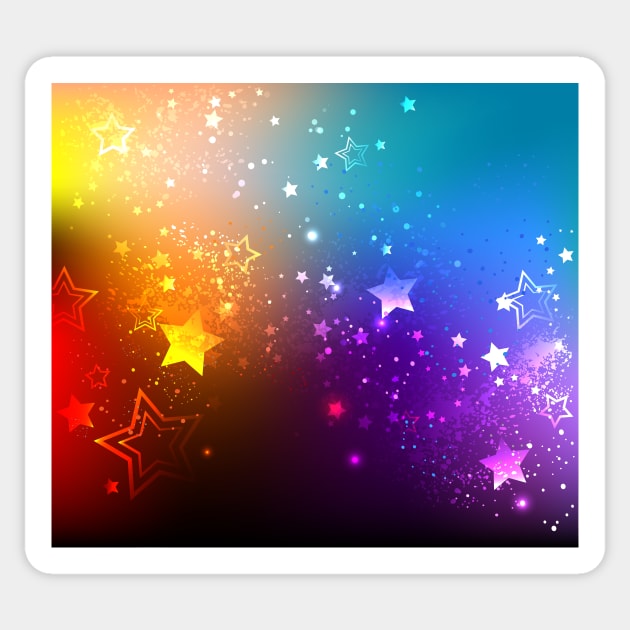 Rainbow Background with Stars Sticker by Blackmoon9